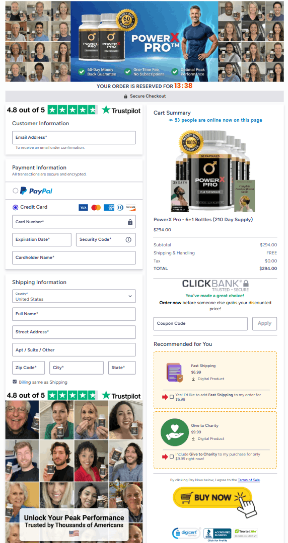 PowerX Pro order page